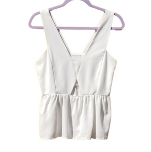 Tobi Ivory‎ Sleeveless Dressy Cutout Cocktail Blouse Top Small